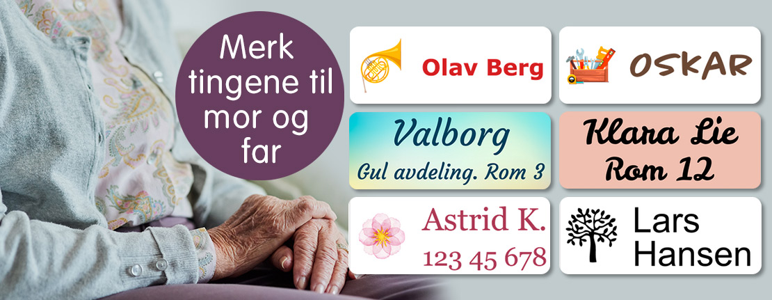 Navnelapper - klistremerker og strykemerker